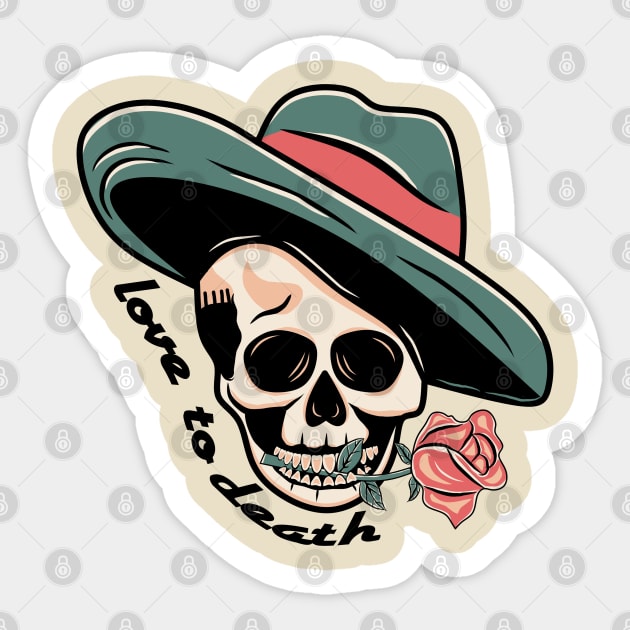 Love to death skull Sticker by NekerArt